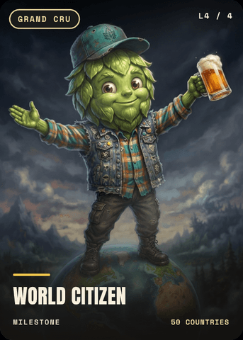 Milestone card: World Citizen, beers from 50 countries